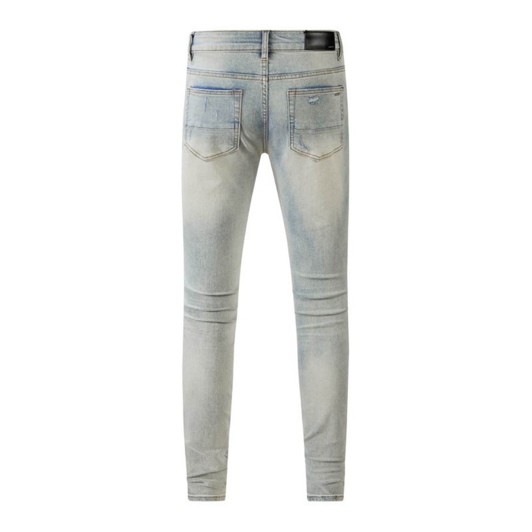 Patch Ripped Blue Jeans