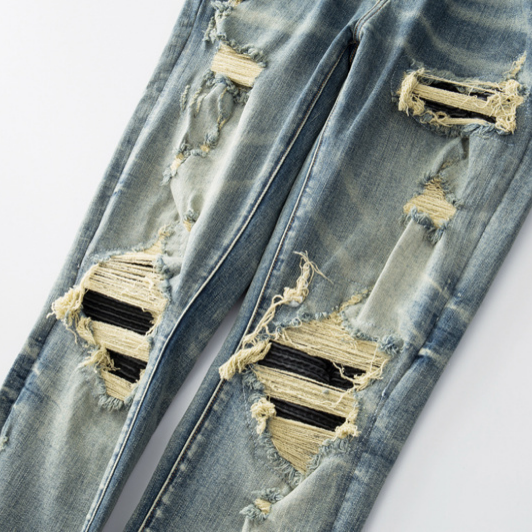 Ripped Patch Jeans