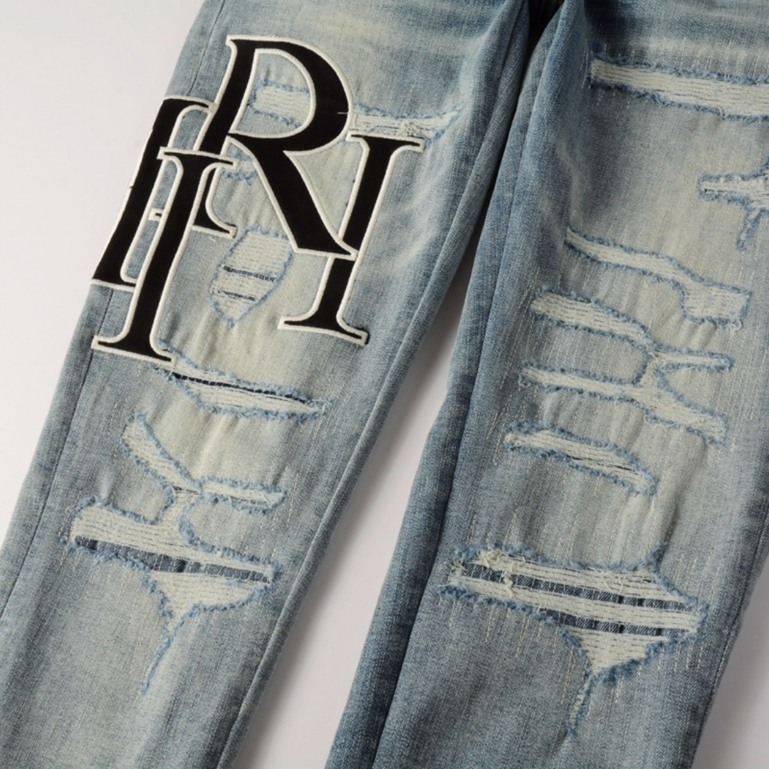 Staggered Blue Jeans