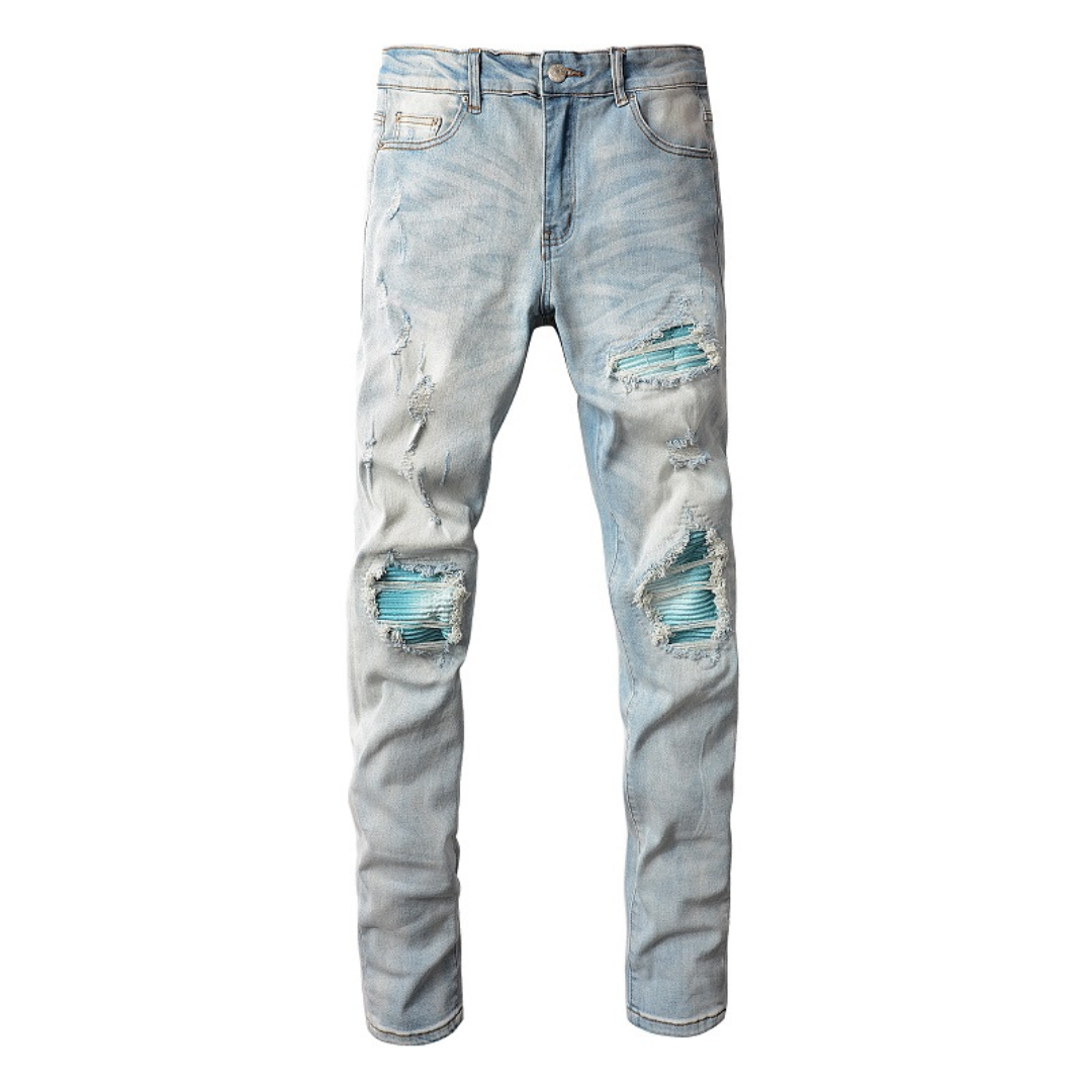 Ripped Gradient Blue Jeans