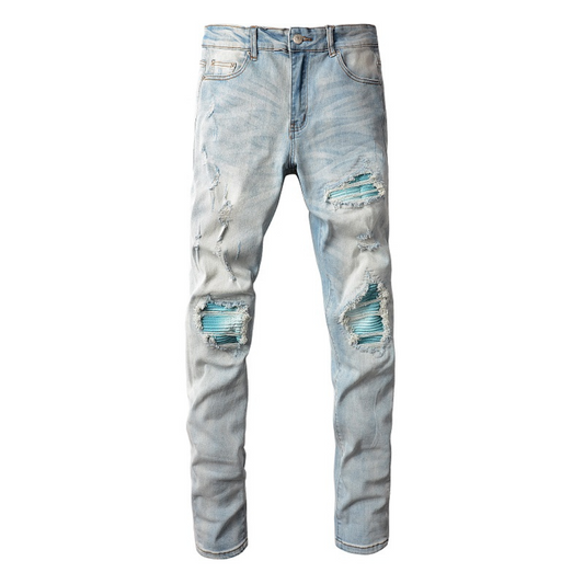 Ripped Gradient Blue Jeans