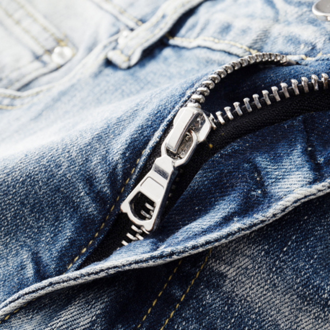Logo Ripped Patch Jeans