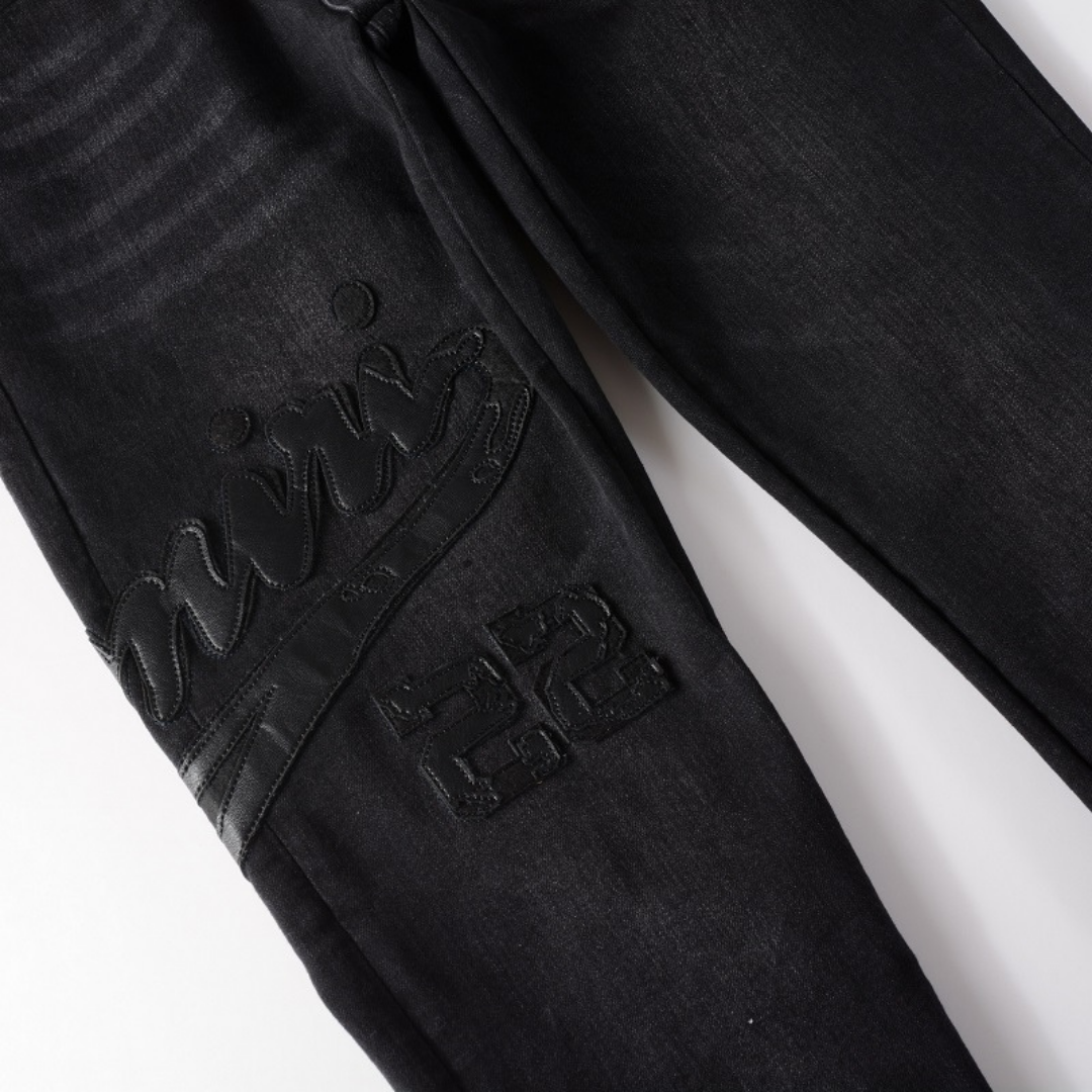 Triple Black Logo Jeans