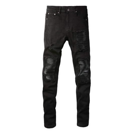Black Patch Ripped Jeans