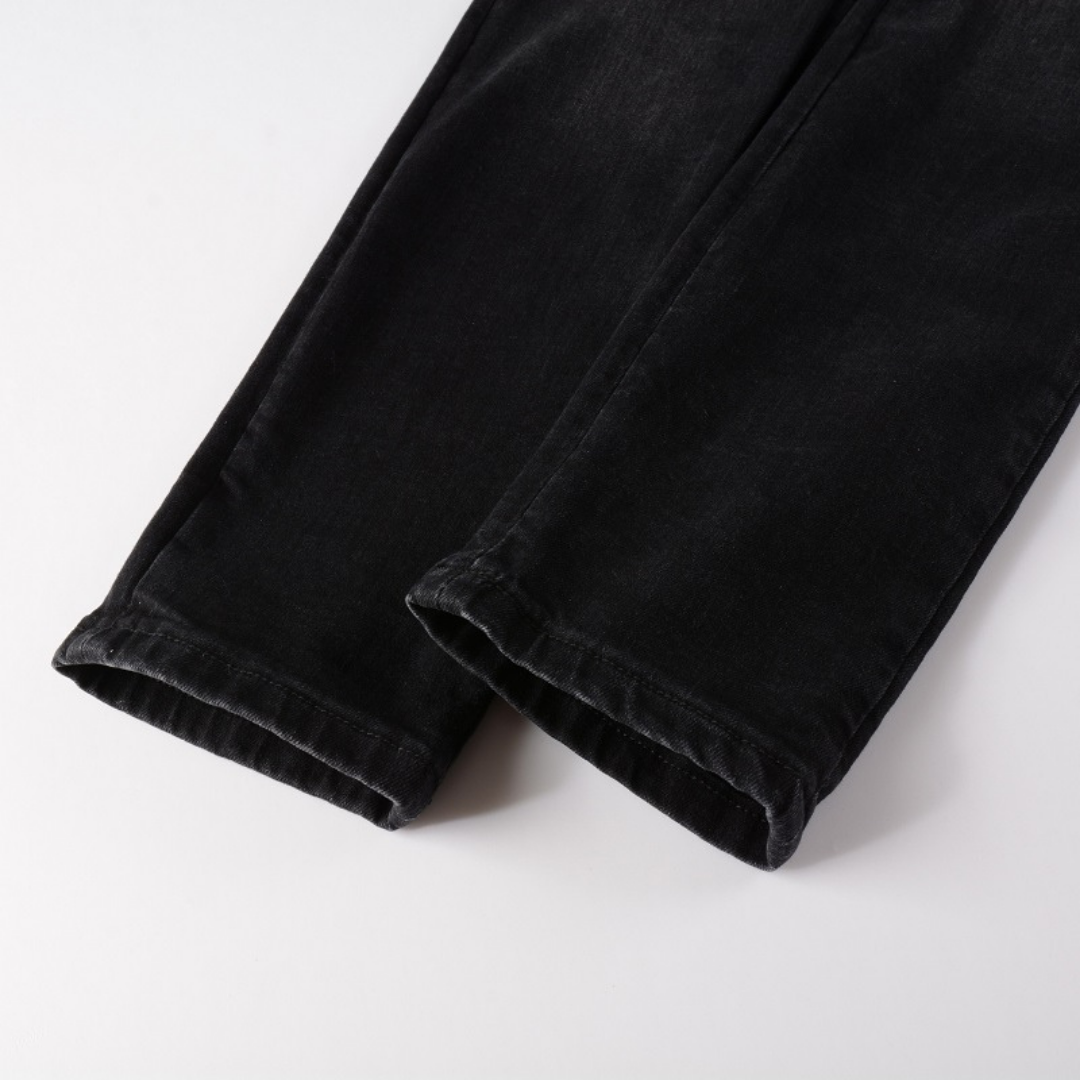 Triple Black Logo Jeans