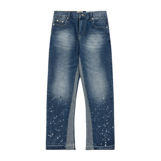Flare Paint Blue Jeans