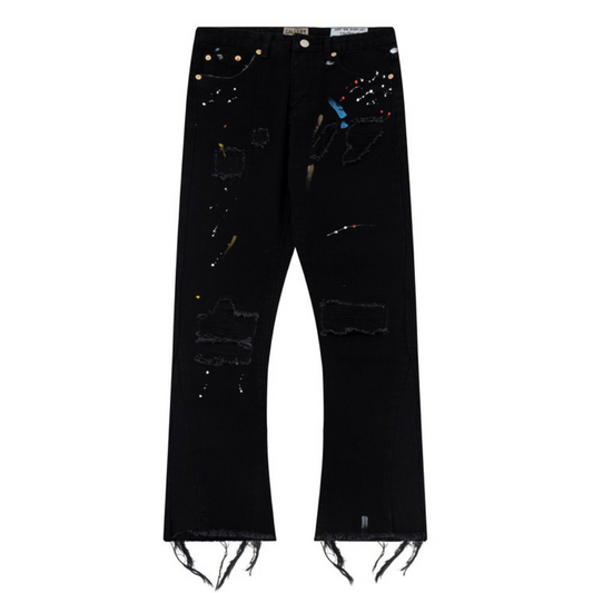 Flared Ripped Black Jeans