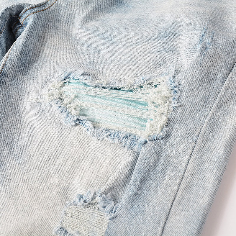 Ripped Gradient Blue Jeans