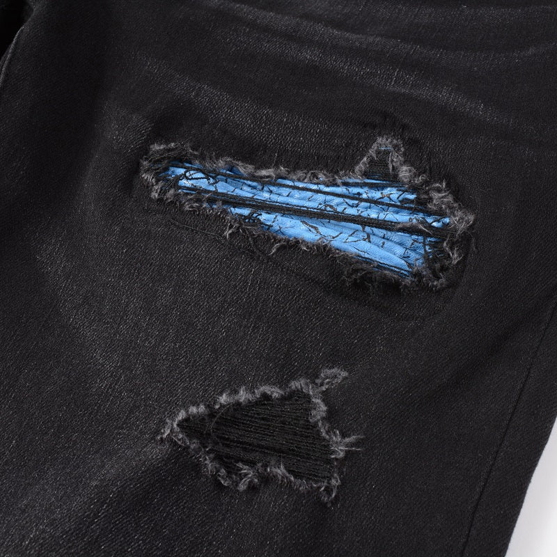 Blue Gradient Black Jeans