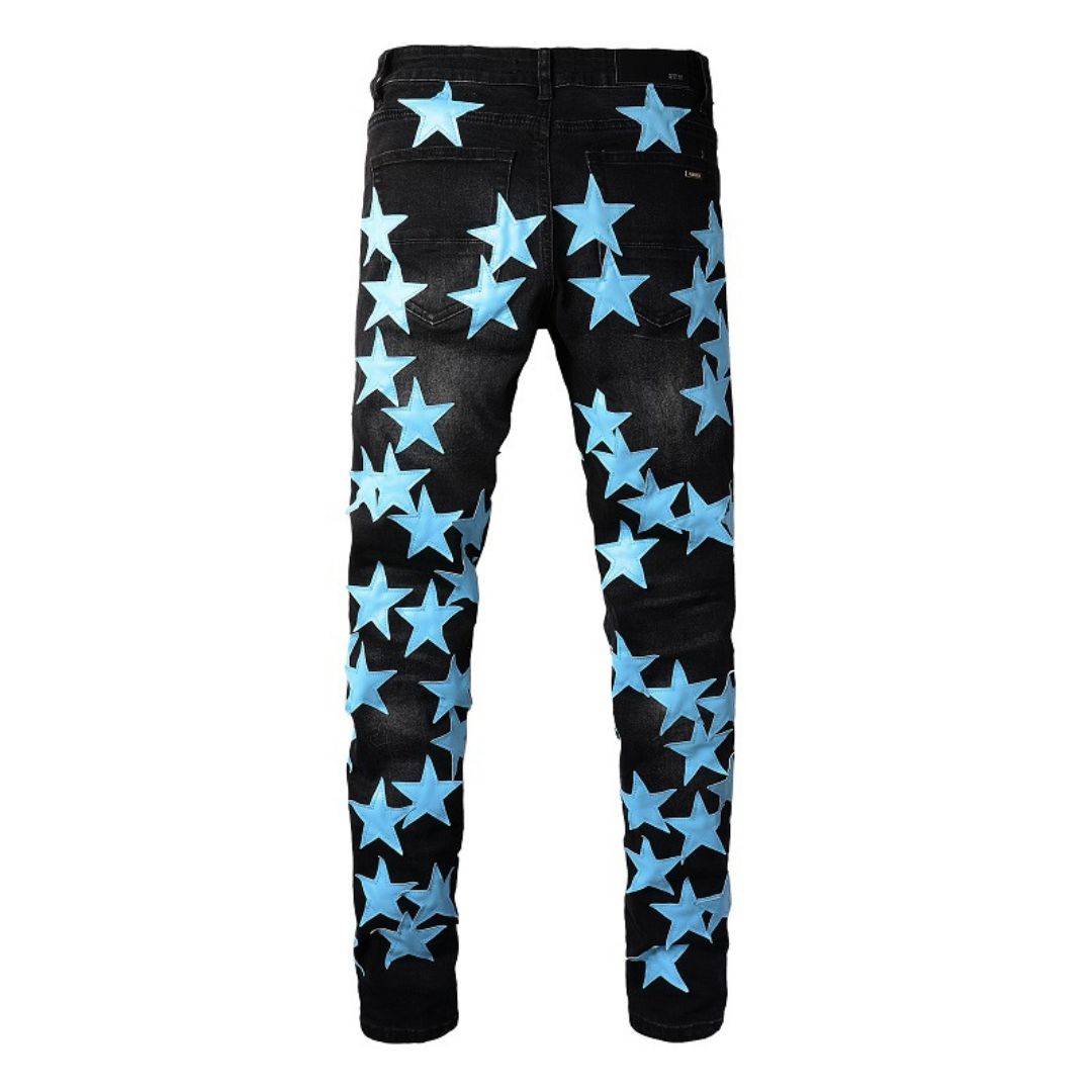 Blue Stars Patch Jeans