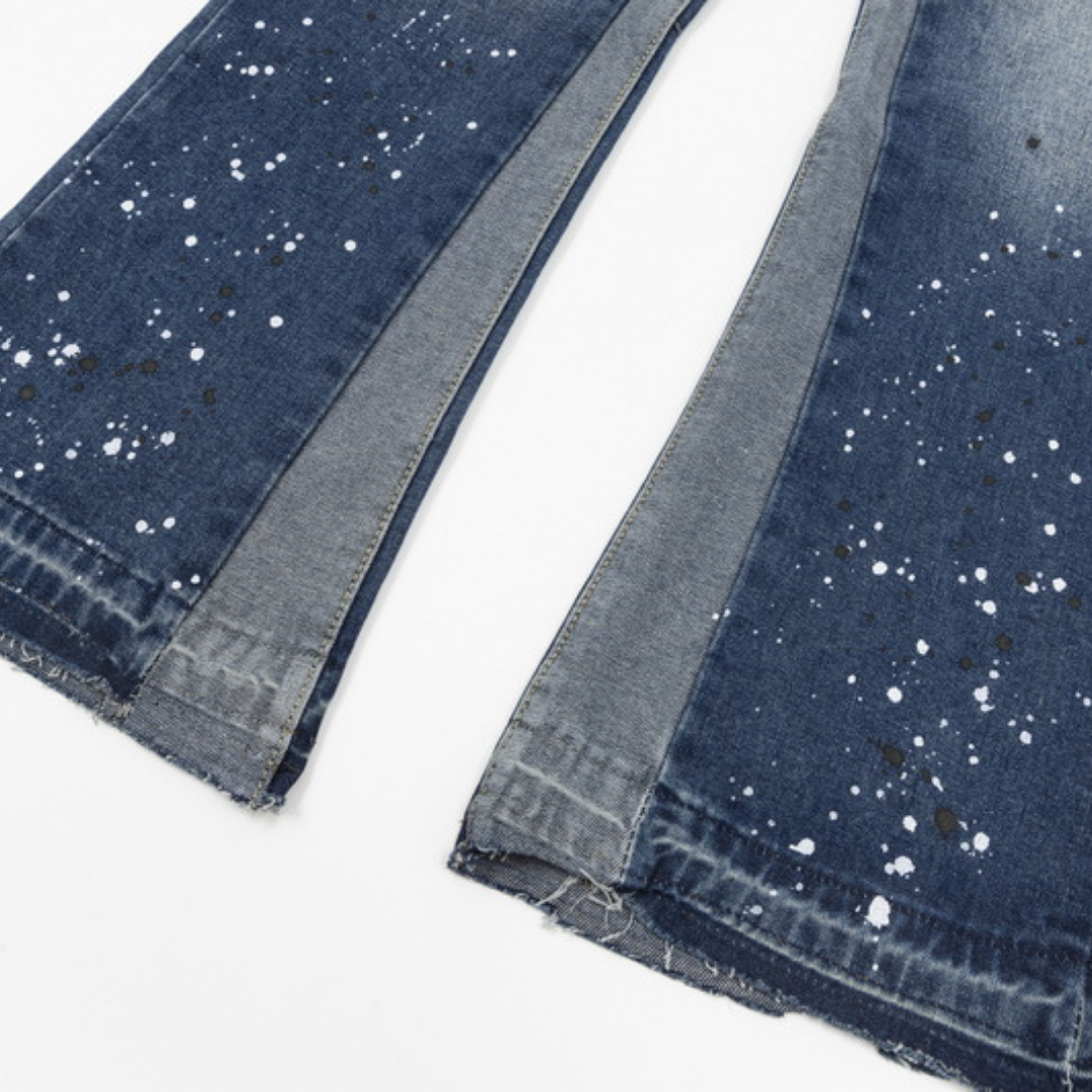 Flare Paint Blue Jeans