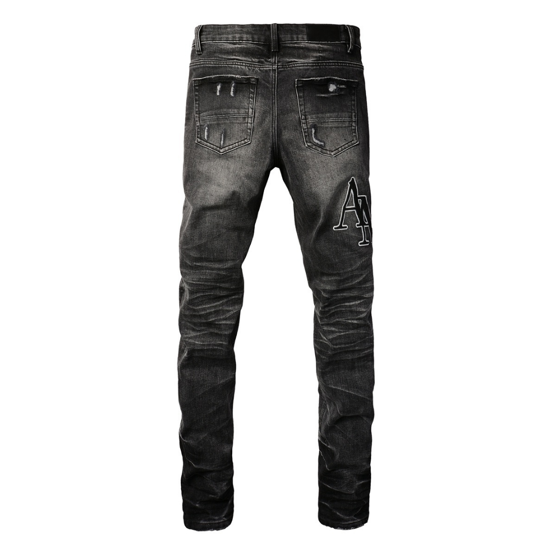 Staggered Black Jeans