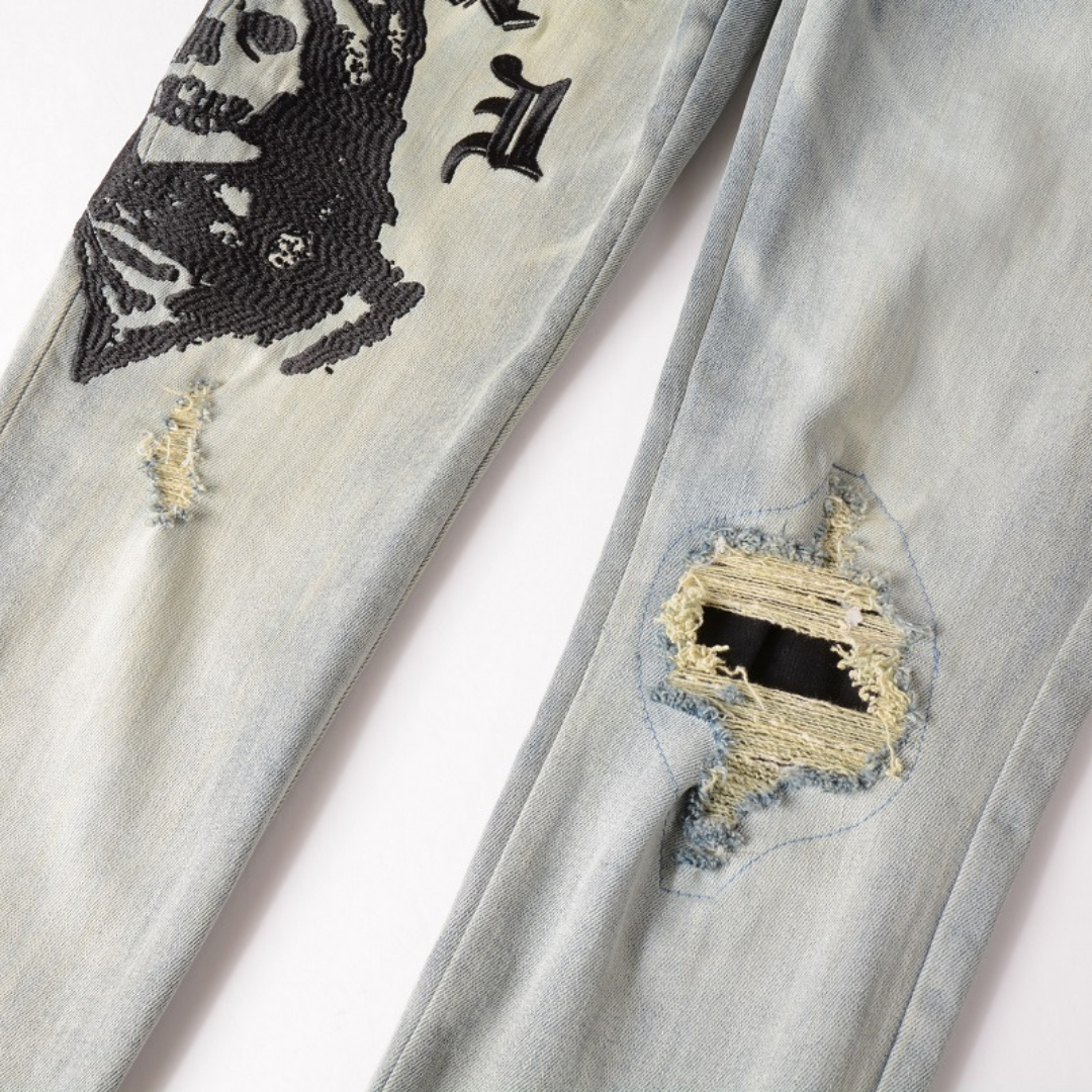 Gradient Blue Logo Jeans