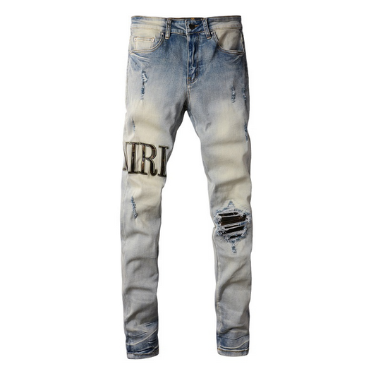 Blue Gradient Ripped Jeans