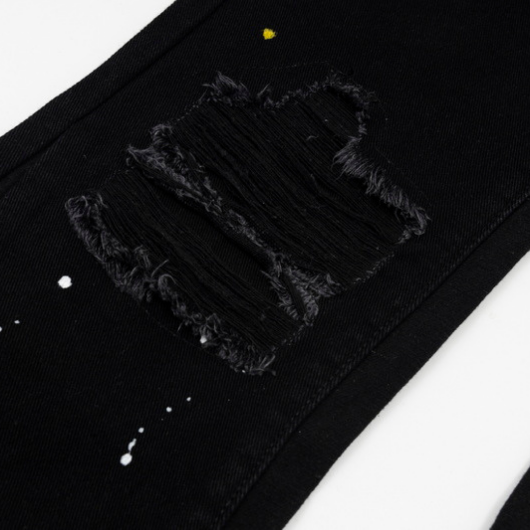 Flared Ripped Black Jeans