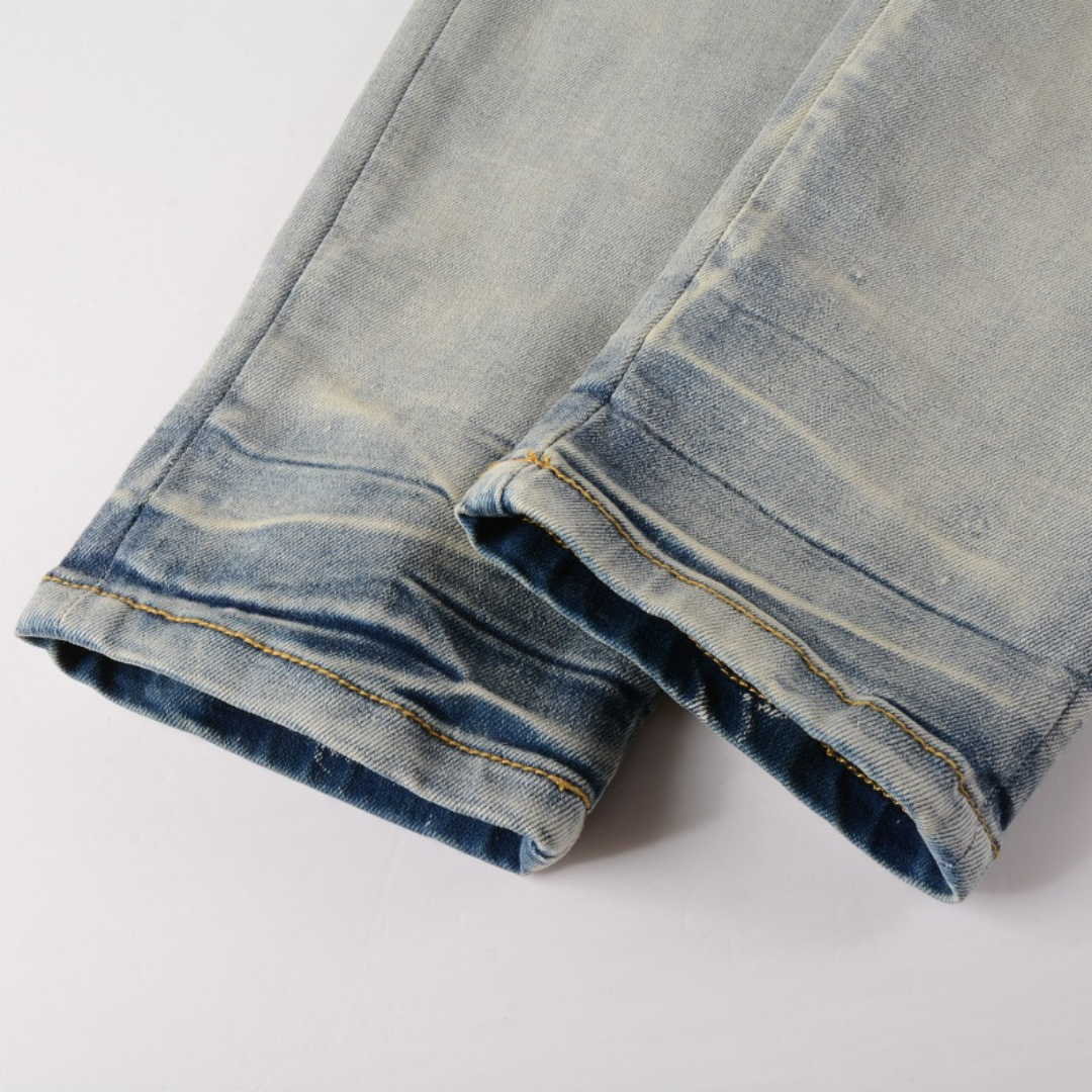 Blue Gradient Ripped Jeans