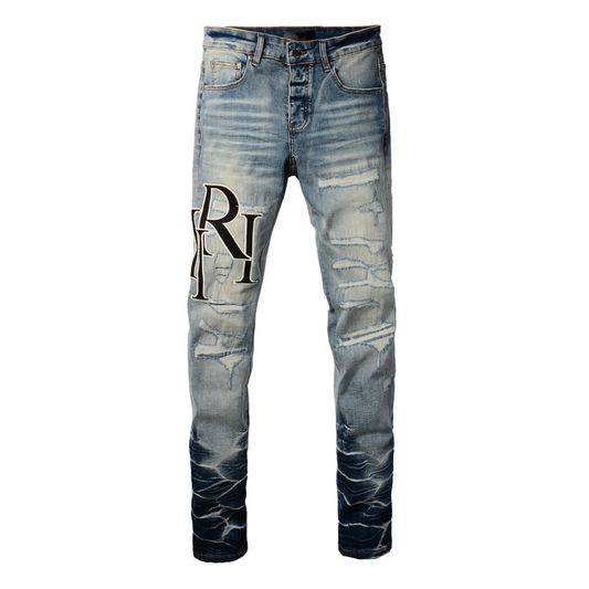 Staggered Blue Jeans