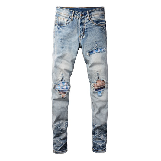 Blue Patch Logo Jeans