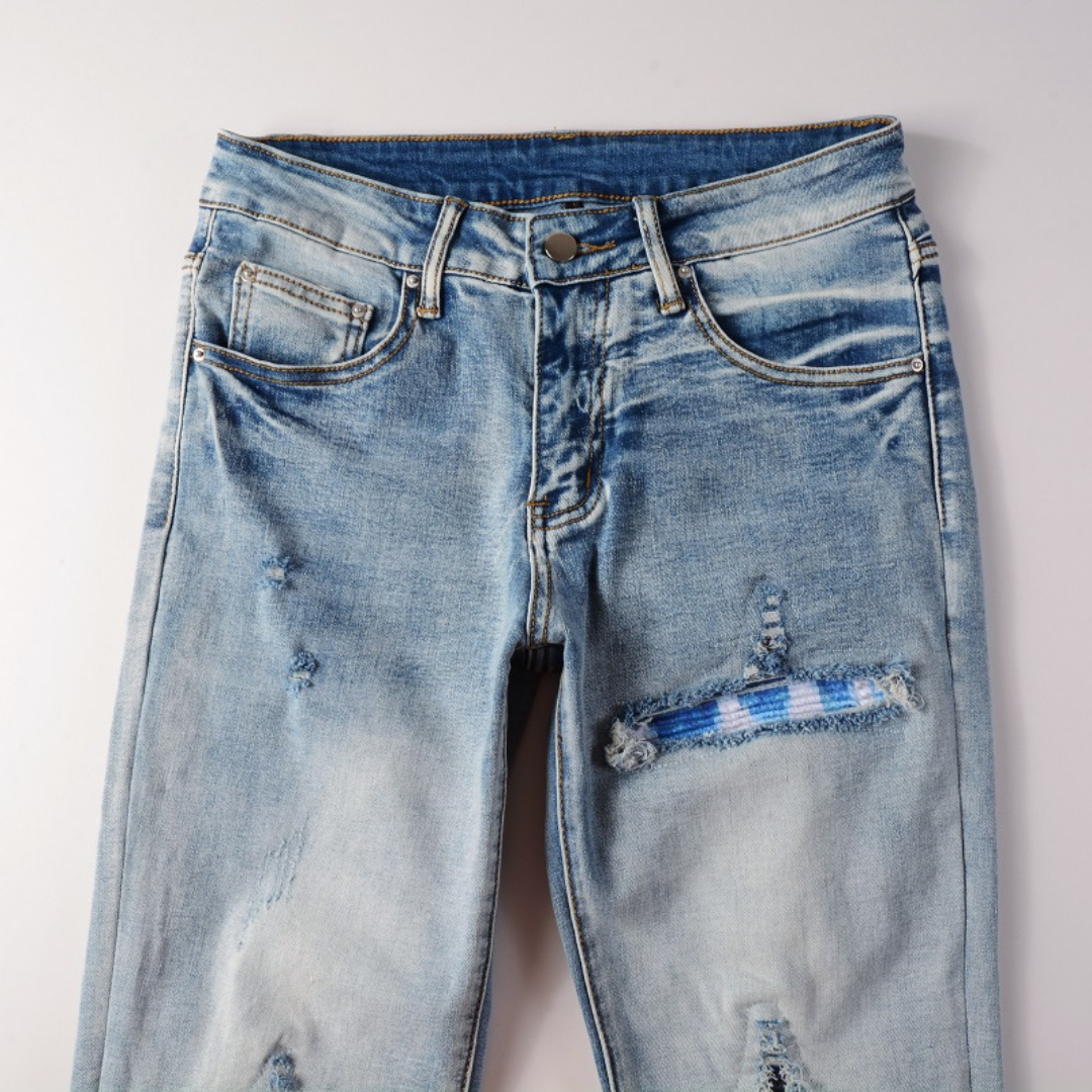 Blue Patch Logo Jeans