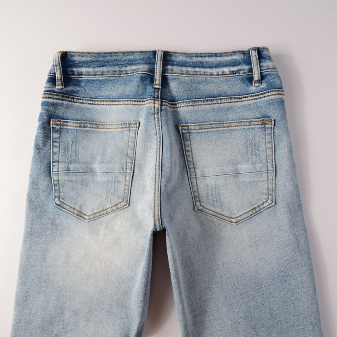 Blue Patch Logo Jeans