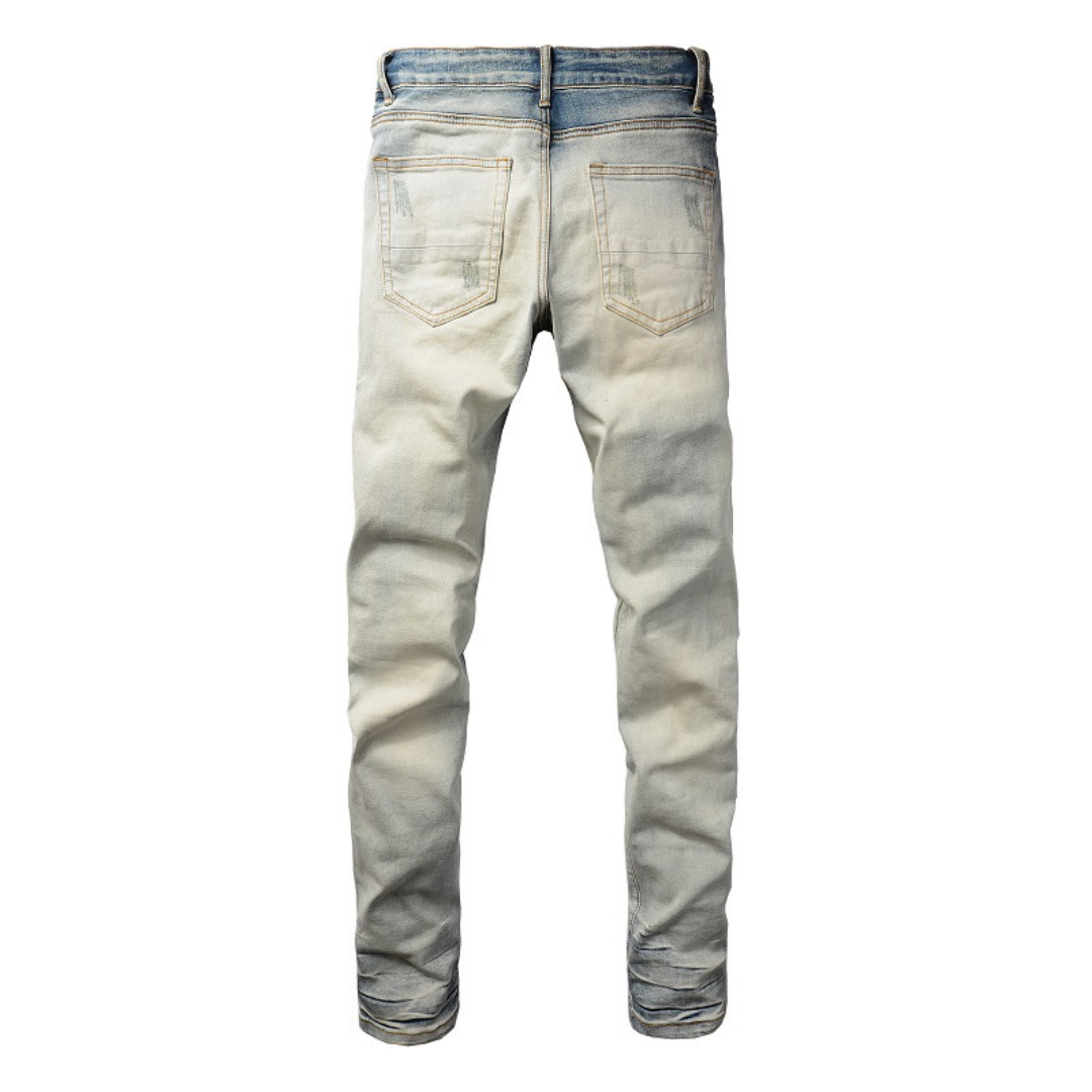 Gradient Diamond Patch Jeans