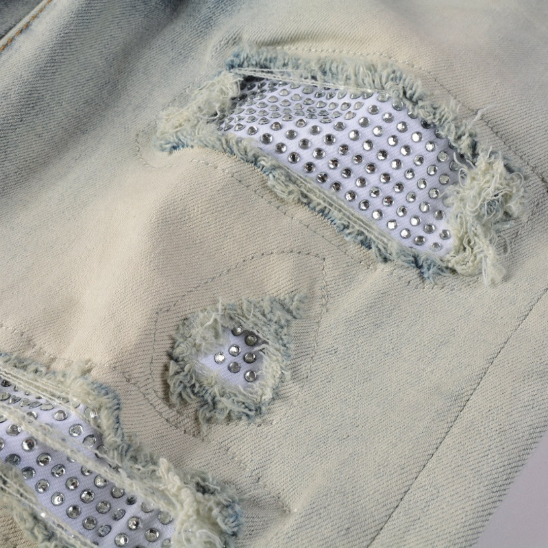 Gradient Diamond Patch Jeans