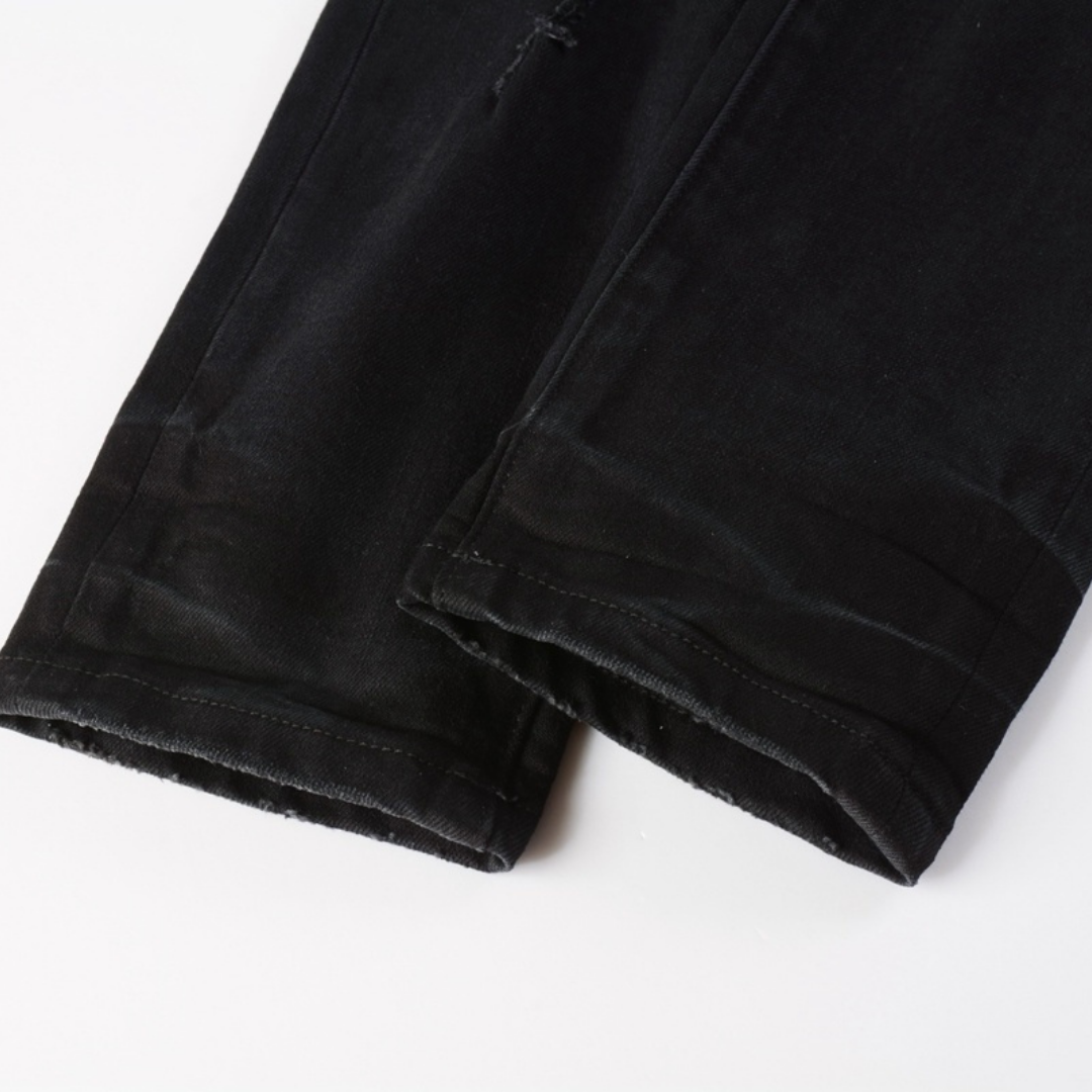 Triple Ripped Black Jeans