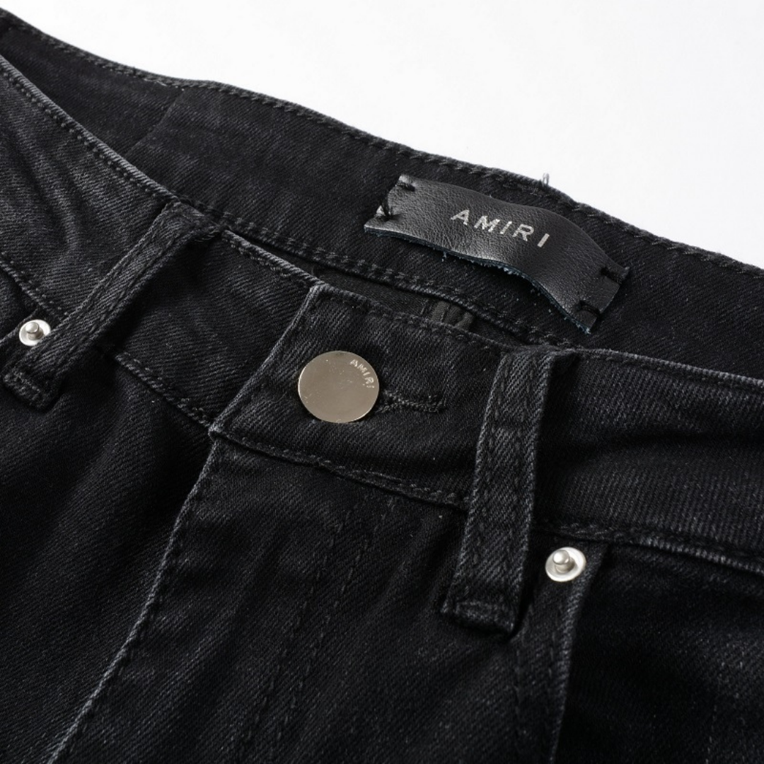 Ripped Black Camo Patch Jeans