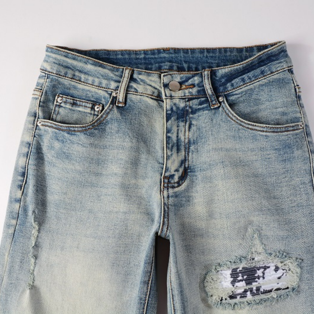Gradient Camo Patch Jeans