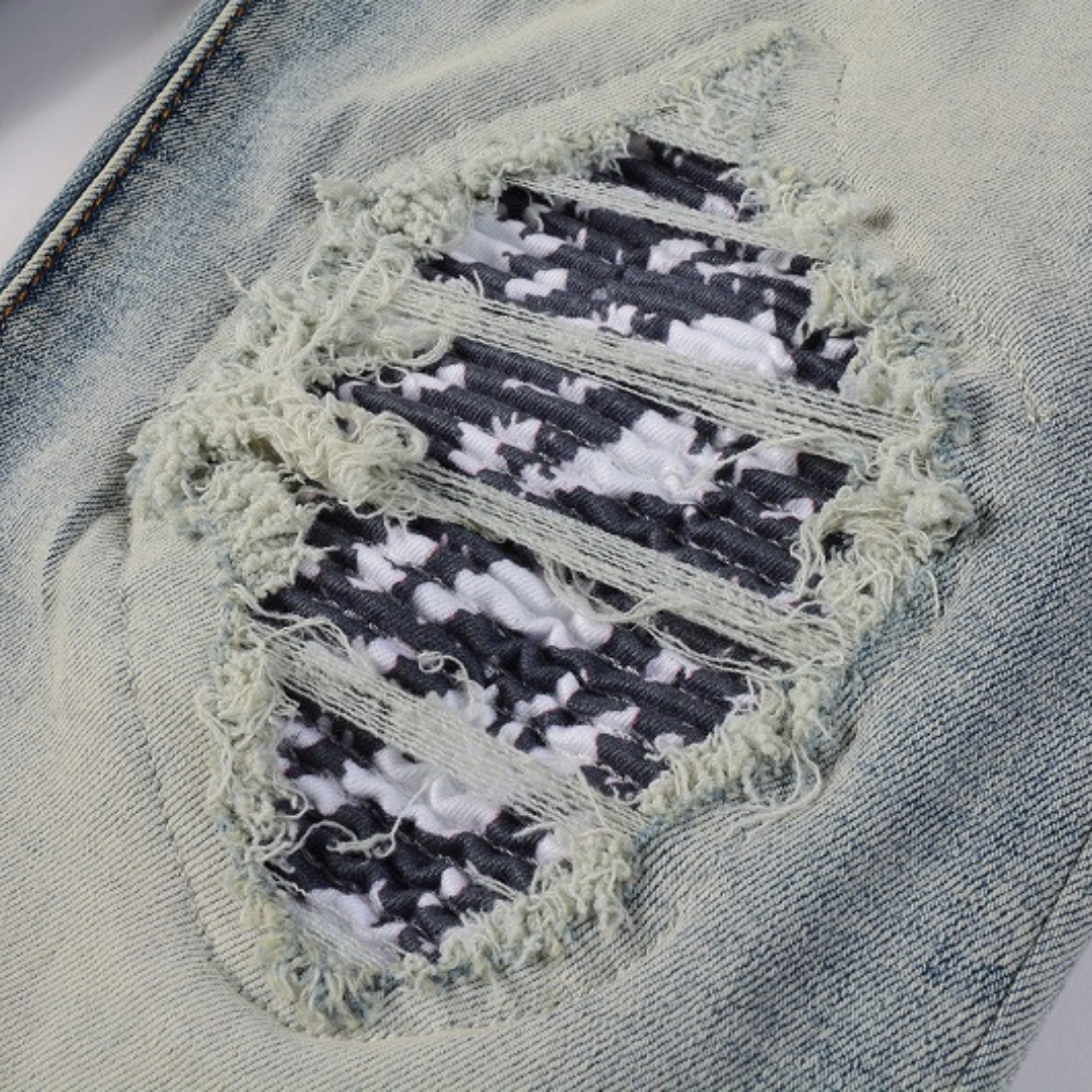 Gradient Camo Patch Jeans