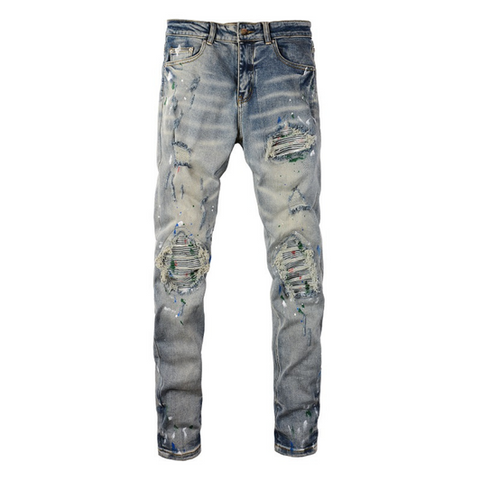 Blue Gradient Patch Jeans