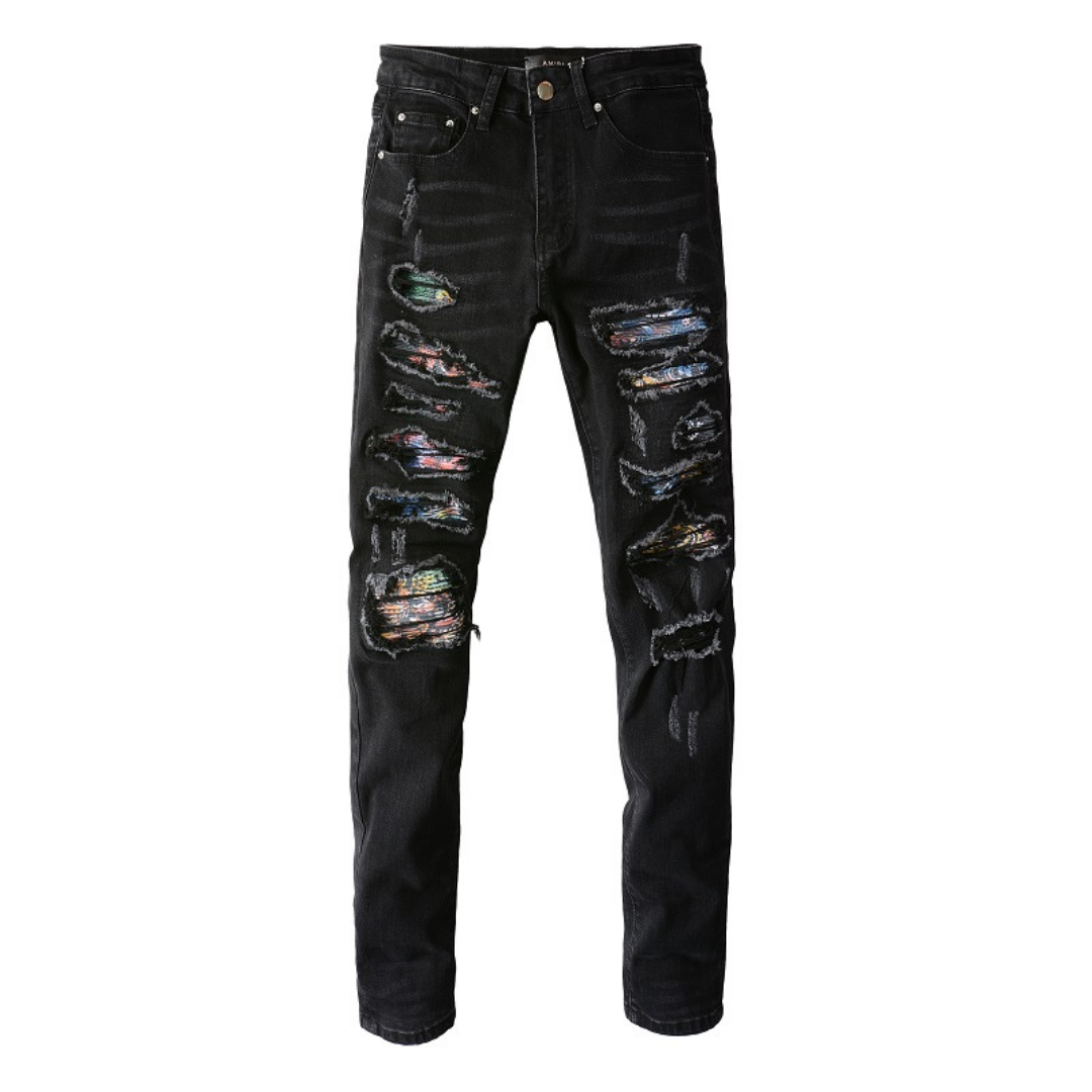Black Patch Logo Jeans