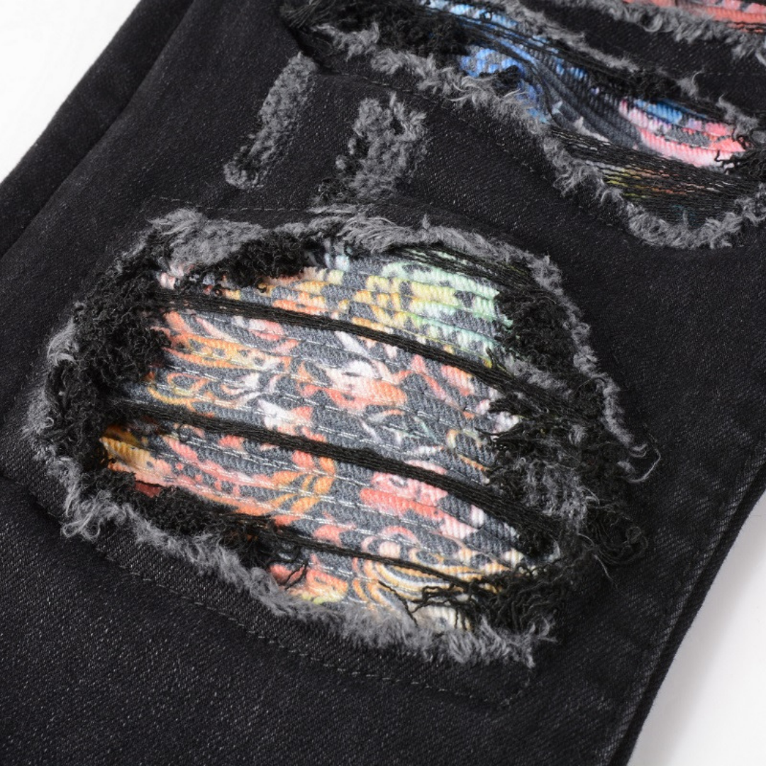 Black Patch Logo Jeans