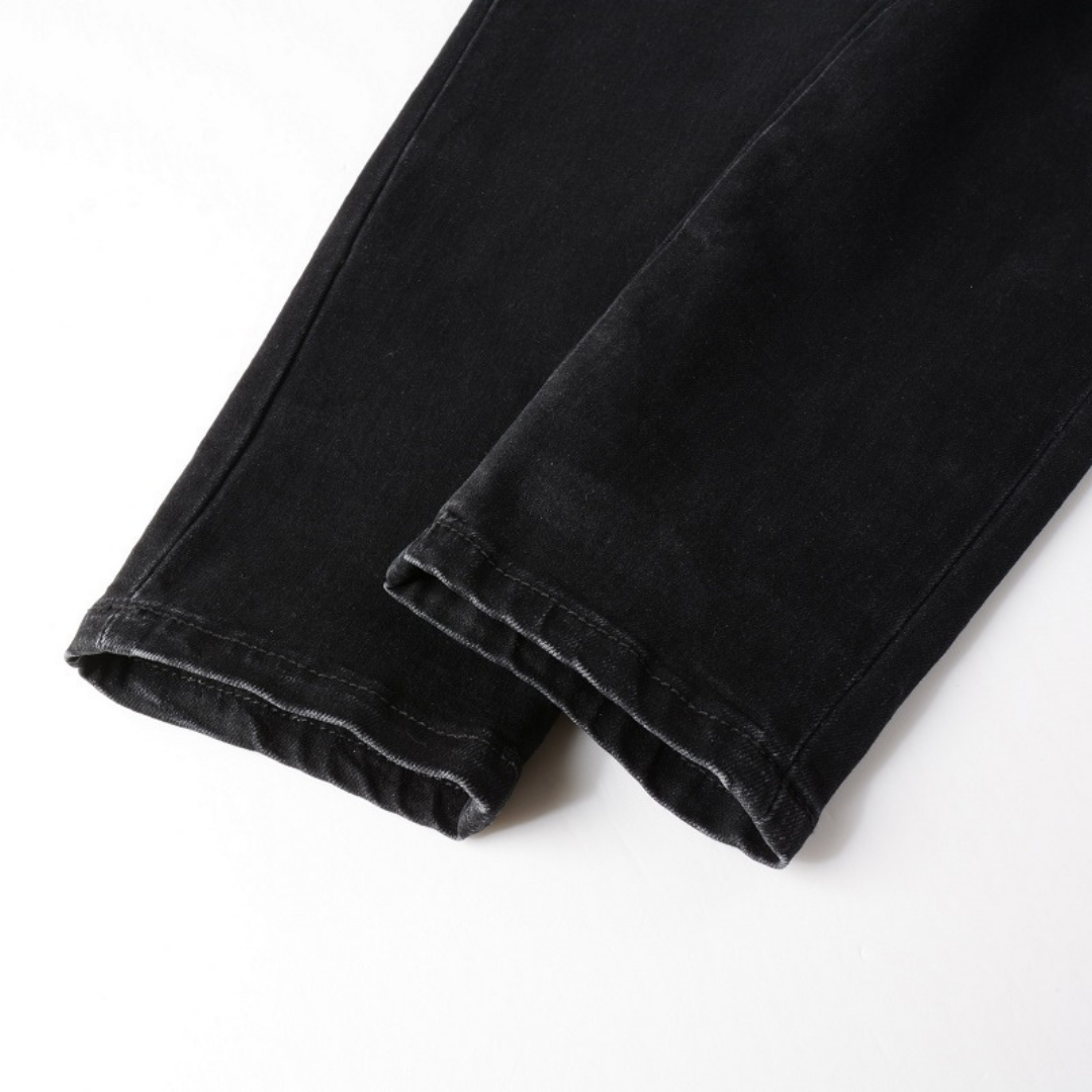 Black Patch Logo Jeans