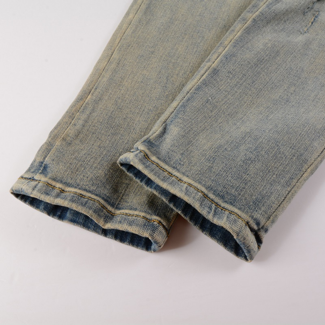 Camo Logo Ripped Jeans