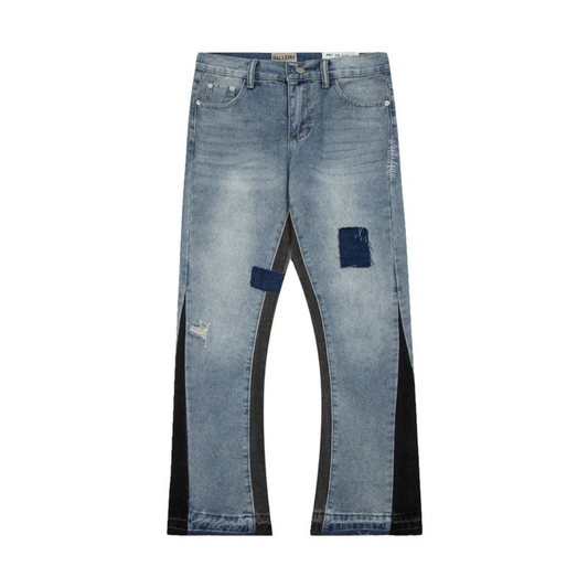 Flared Patch Paint Jeans