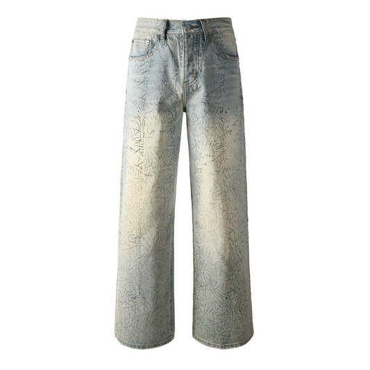 Blue Distressed Baggy Jeans