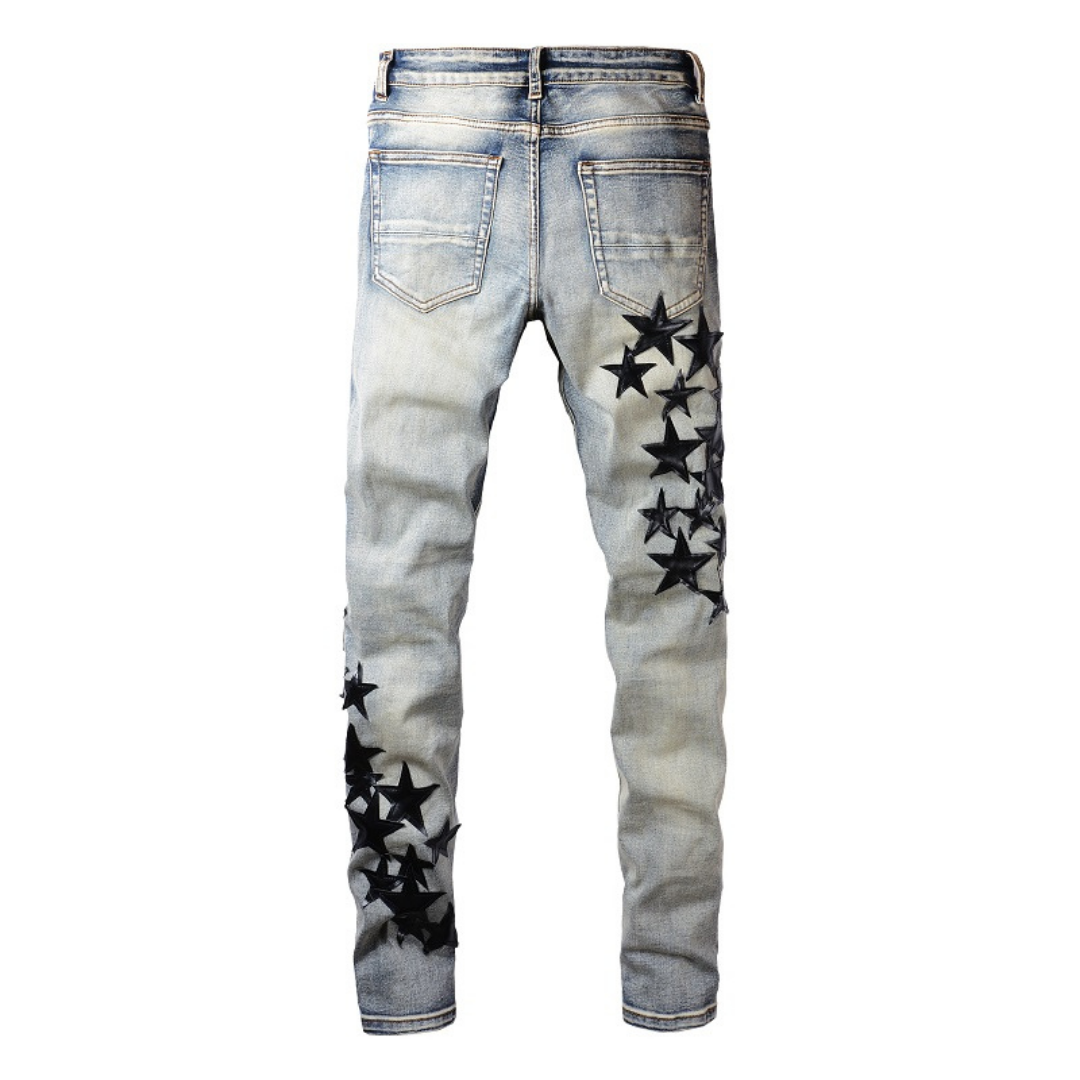 Black Stars Patch Jeans