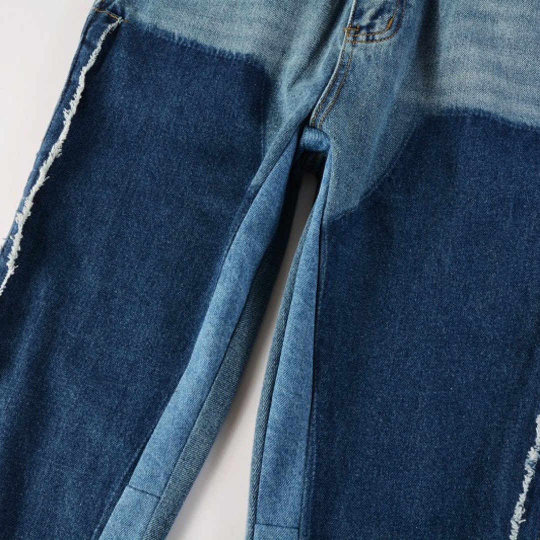Blue Gradient Flared Jeans