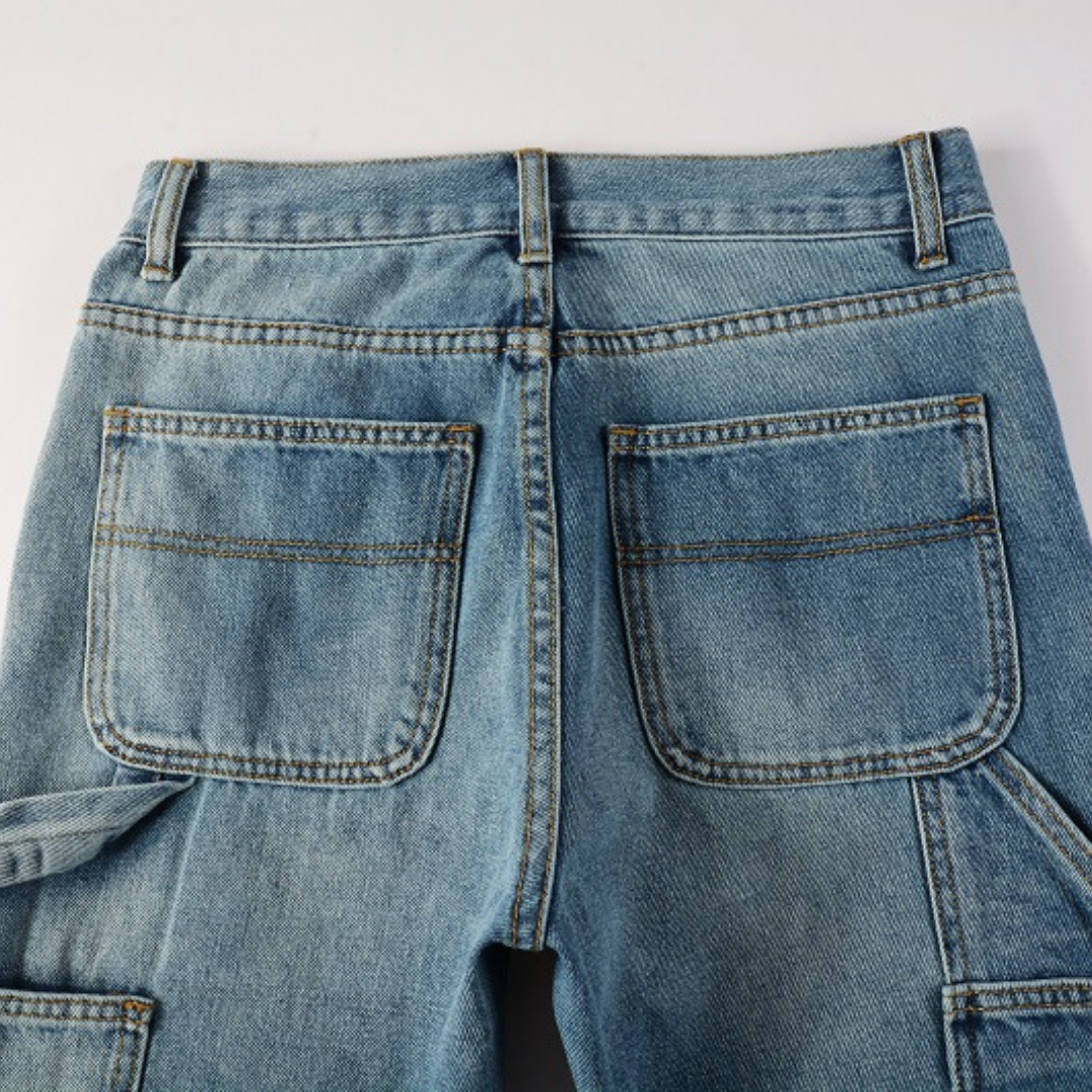 Blue Gradient Flared Jeans