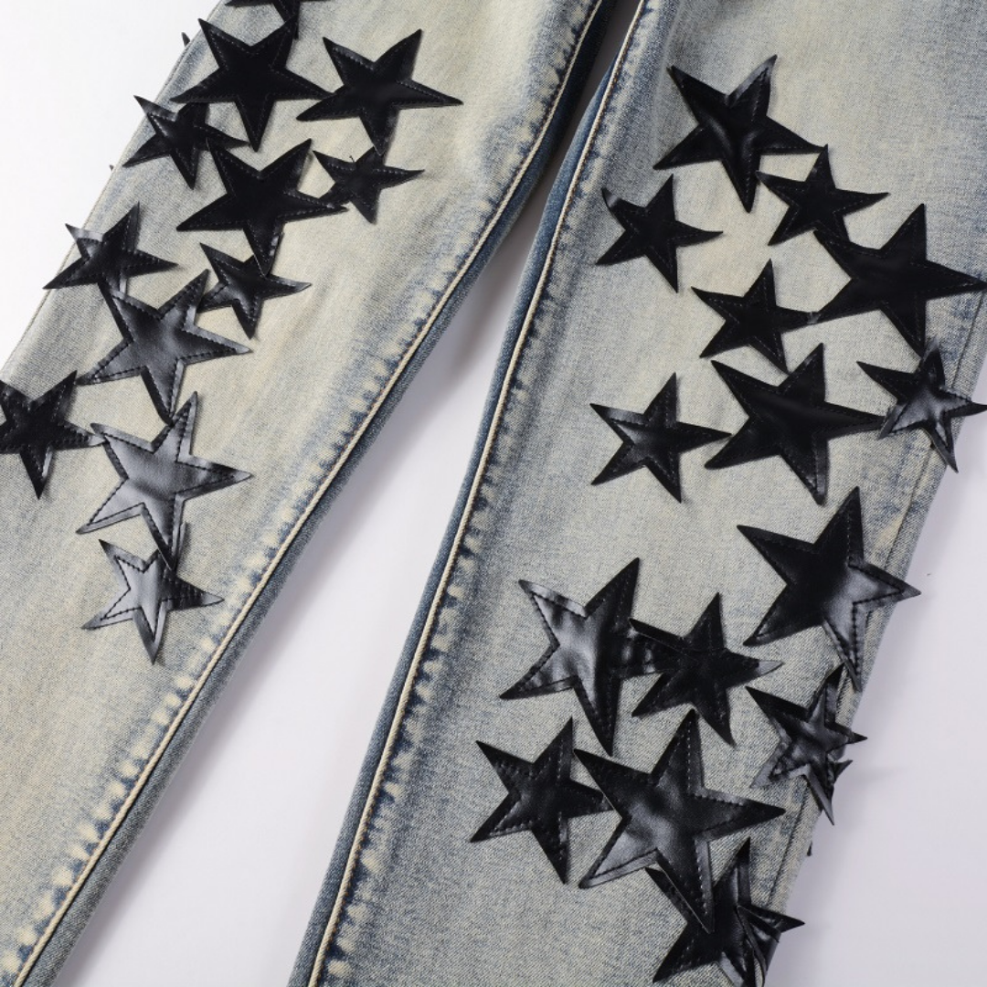 Black Stars Patch Jeans