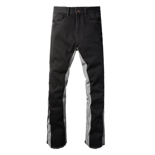 Black Grey Flared Jeans