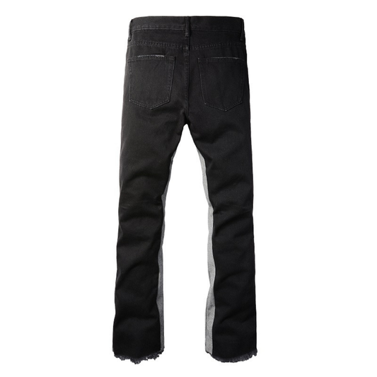 Black Grey Flared Jeans