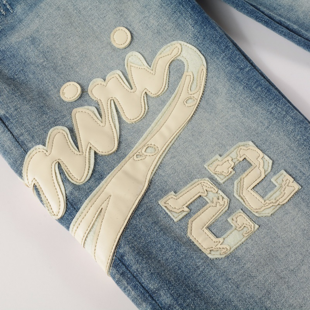 White Logo Jeans