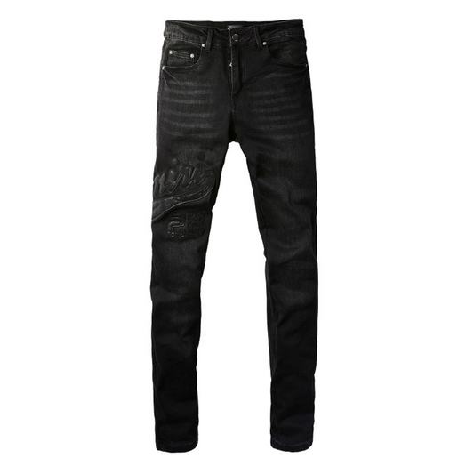 Triple Black Logo Jeans