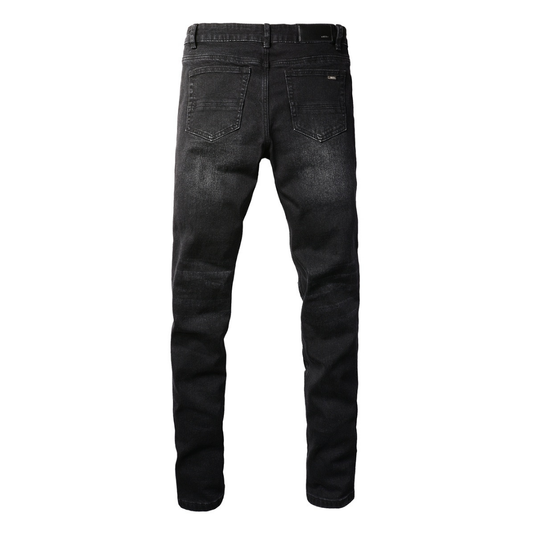 Ripped Patch Black Jeans