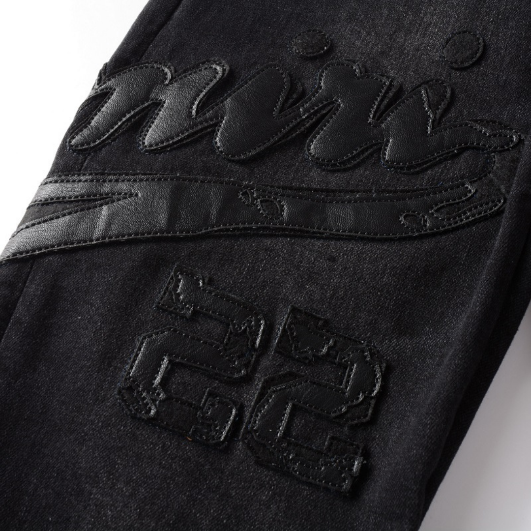 Triple Black Logo Jeans