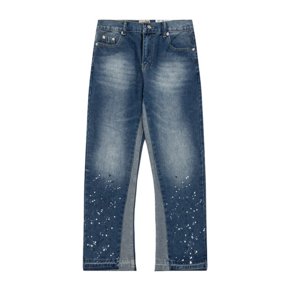 Flare Paint Blue Jeans