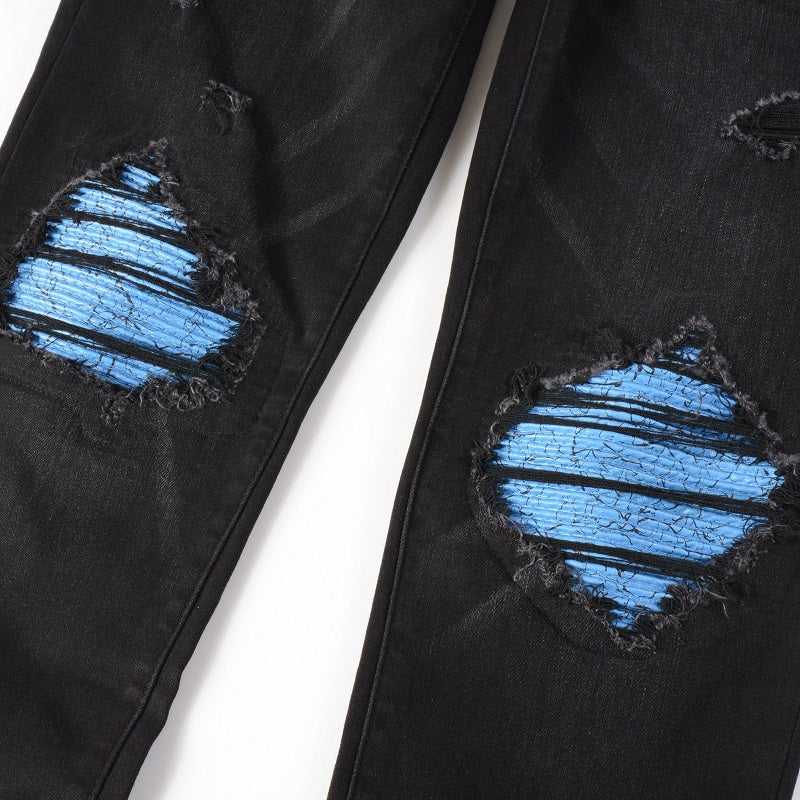 Blue Gradient Black Jeans